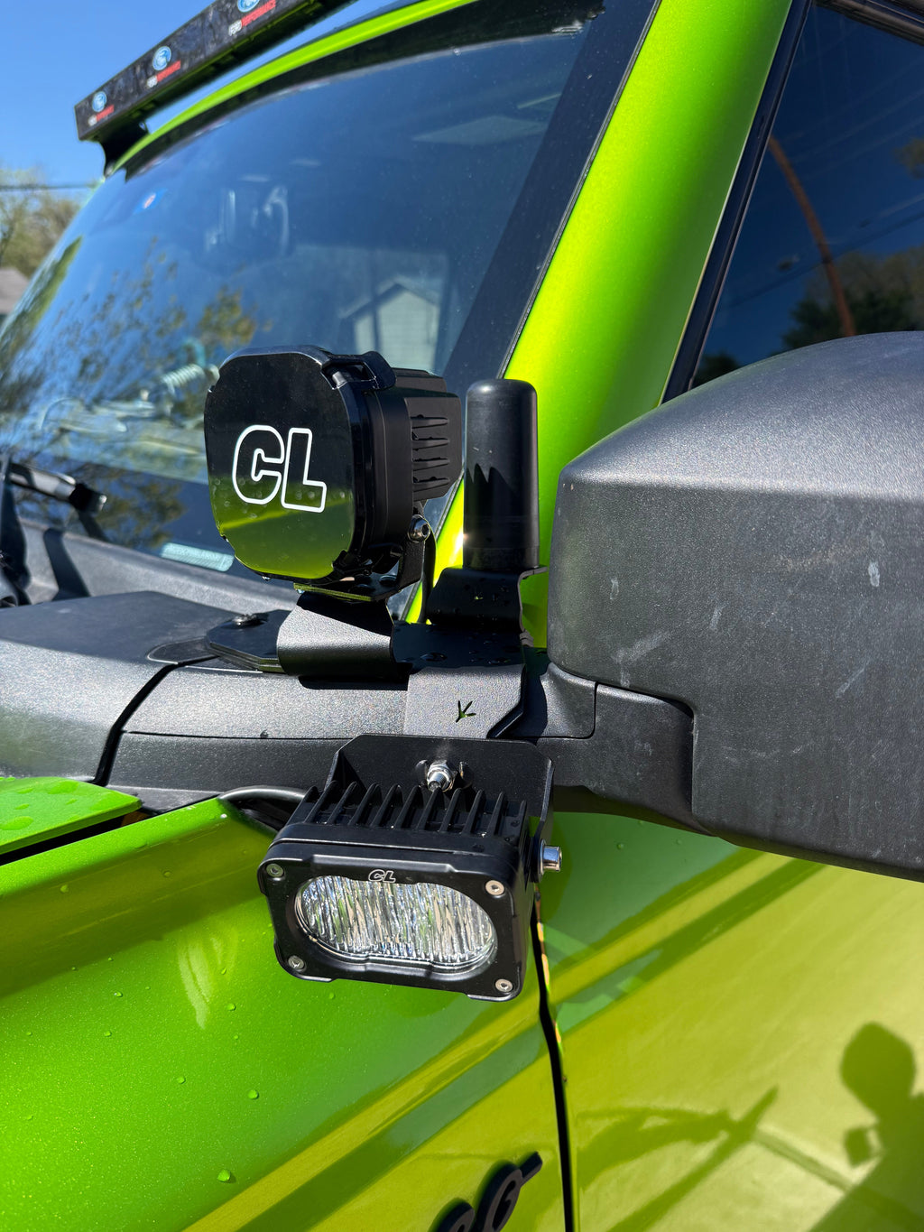 Modular Elevated Ditch Light Mount for 6th Gen Ford Bronco with dual light and antenna support