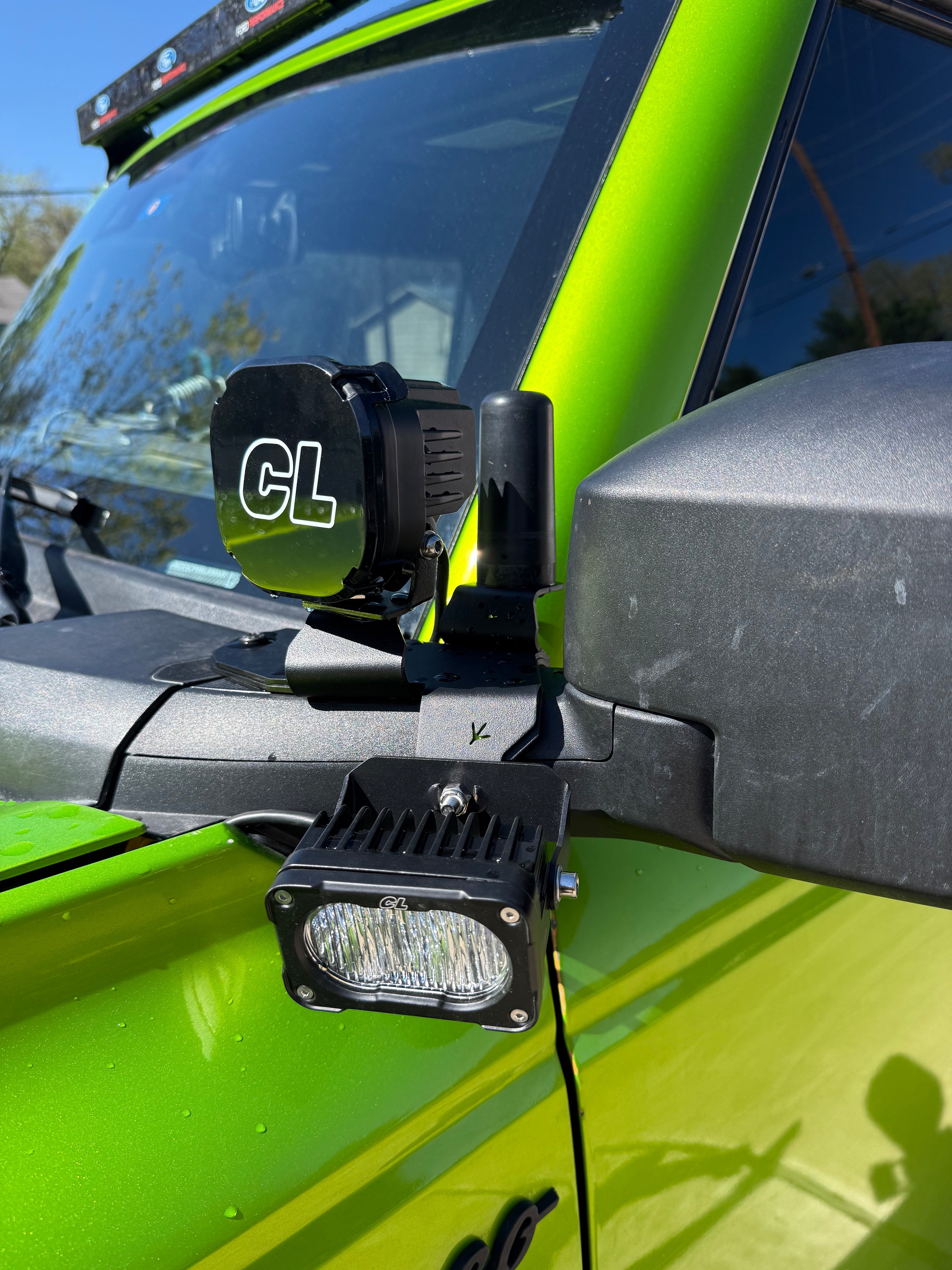 Modular Elevated Ditch Light Mount for 6th Gen Ford Bronco with dual light and antenna support